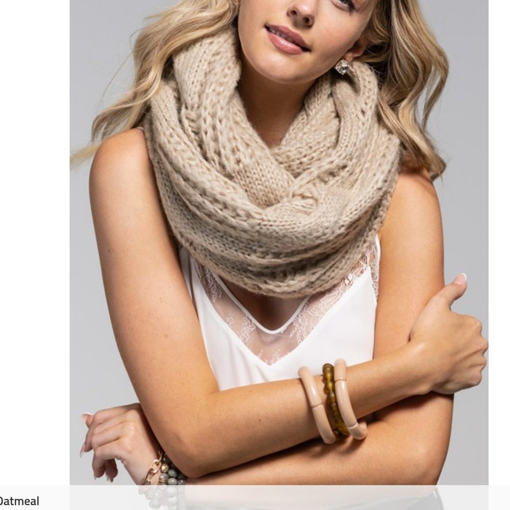 Cable Knit Infinity Scarf